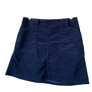 Madison Jules navy blue velvet mini skirt size 6 zipper back